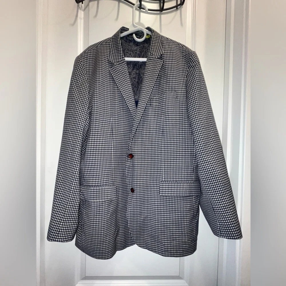 Robert Graham gingham check blue and white sport coat